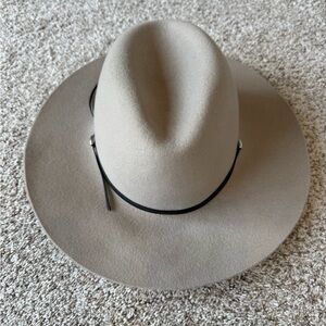 Hat Attack Beige Fedora with Ribbon